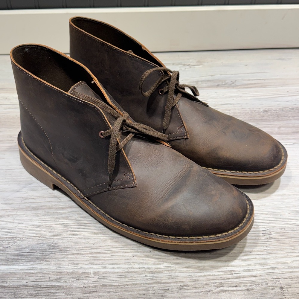 MENS‎ CLARKS BUSHACRE 2 26034135 COLOR DARK BROWN DESERT leather BOOTS shoes 13